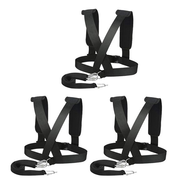

3pcs adjustable sled harness vest tire pull strap fitness workout trainer