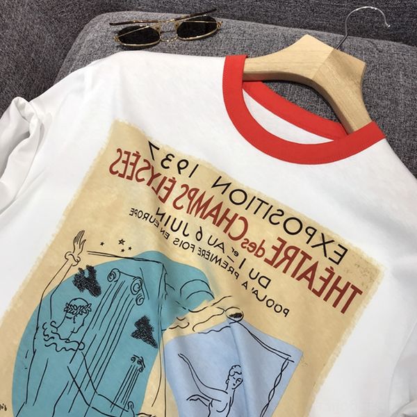 

плакат граффити слишком блестящий датский балет искусство свободно короткими рукавами футболки модный топ для женщин в летней футболке футбо, White