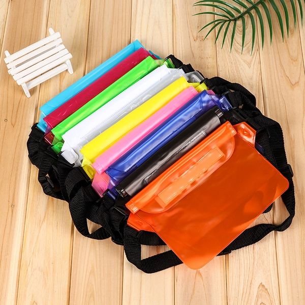 

vu00d outdoor sports waist tablet computer mobile phone pvc three-layer bag for tablet computer outdoor sports waterproof bag sealed touchab