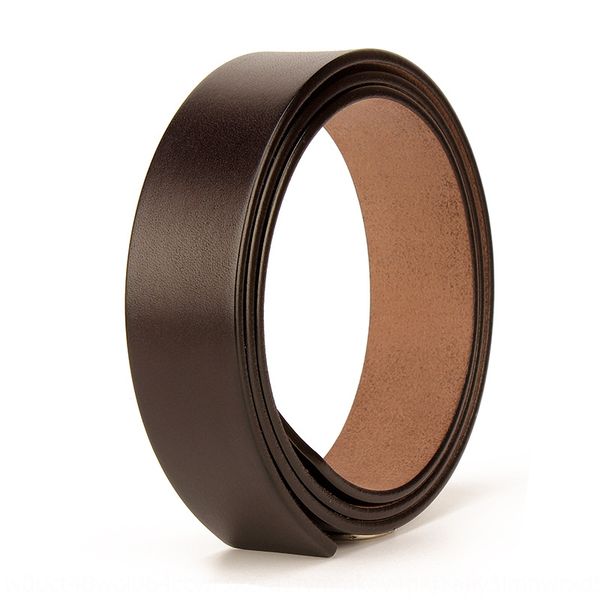 

men's genuine leather diy accessory lead no hole no tooth headless belt layer leather diy belt accessories, Black;brown