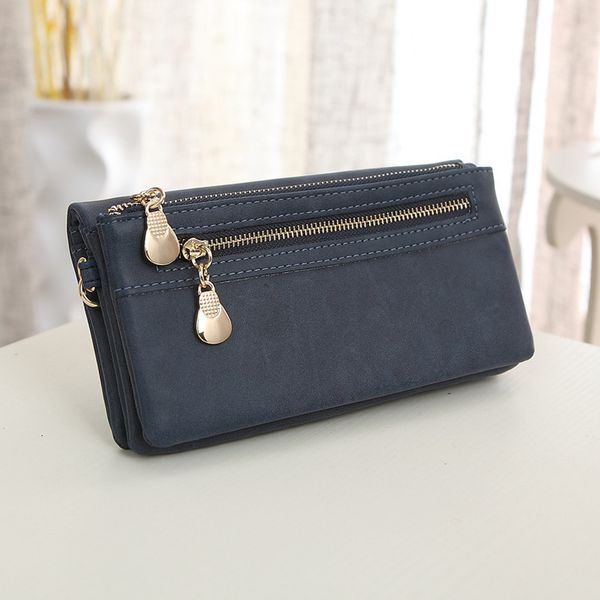 

high capacity fashion women wallets polish pu leather wallet female double zipper clutch coin purse ladies phone bag wristlet, Red;black