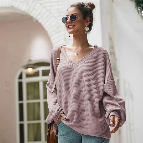 

women's sweaters women casual v neck knitted pullover sweater full sleeve 2021 autumn winter, White;black
