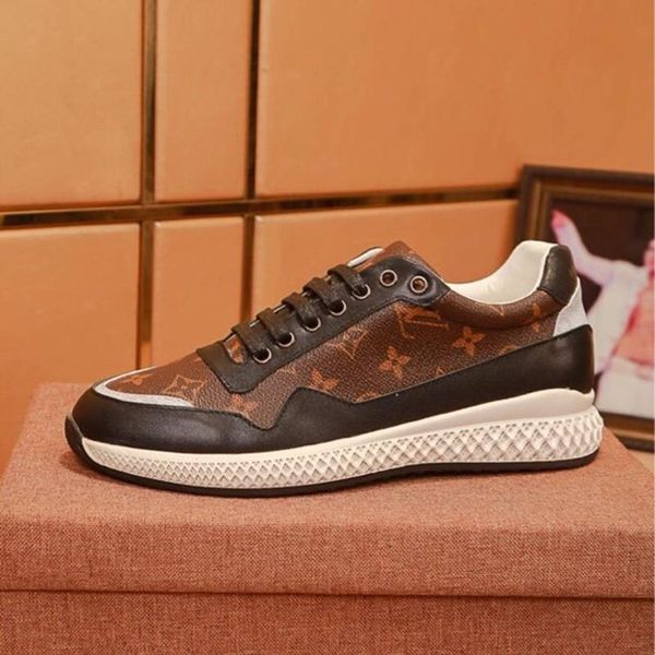 

2020h luxury design mens fashion leather rubber bottom sneakers all-match breathable men's casual shoes mens banquet shoes size: 38-451, Black