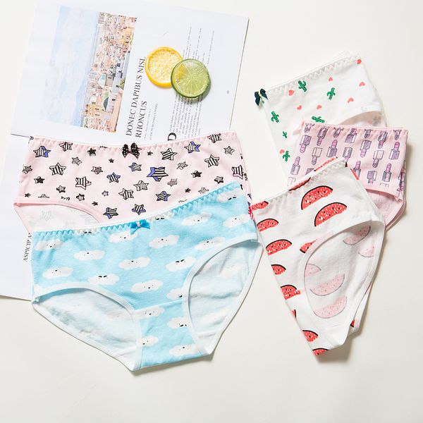 

women's panties jeseca cartoon cute girls lovely briefs cotton soft summer breathable ladies underwear low-rise women underpants, Black;pink