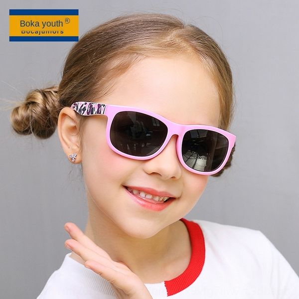

2020 silicone sun new children's sun glasses fashion silicone shading uv-proof sunglasses mc814, Blue