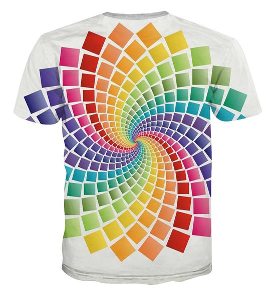 

ebaihui summer 3d printed psychedelic vortex t-shirts for men and women with short sleeves style ae751, White;black