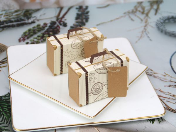 

creative new mini suitcase sugar box european style suitcase candy packing box wedding candy box