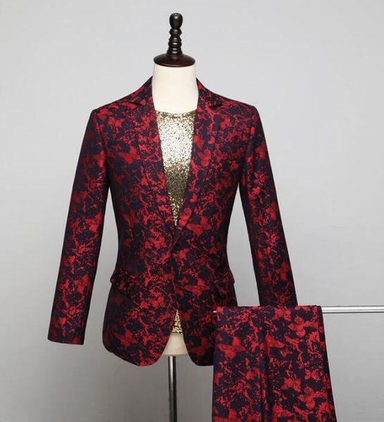 

men's suits & blazers red printing blazer men designs jacket mens stage costumes singers clothes dance star style dress masculino homme, White;black