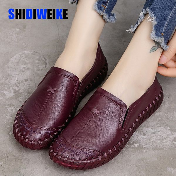 

2020 fashion women shoes genuine leather loafers women casual shoes soft comfortable shoes women flats i012 cx200722, Black