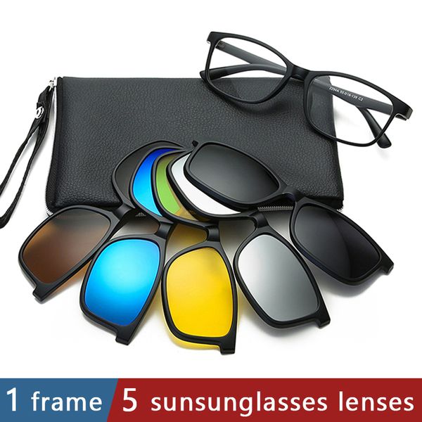 

magnet glasses men polarized frames goggle clip driving prescription eyewear square on optic women sunglasses oculos bbwtm