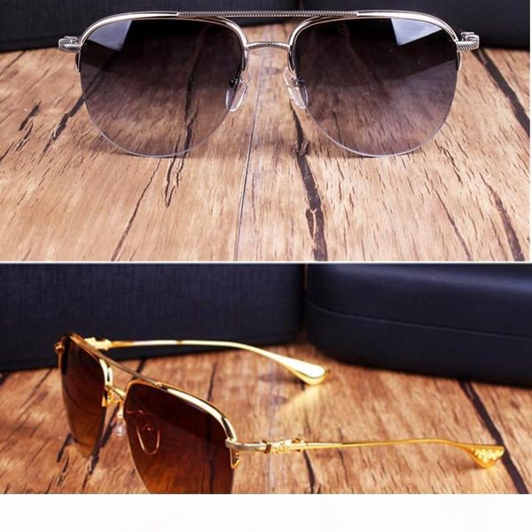 

new chrome sunglasses fashion men polarized sunglasses metal big frame sunglasses brand designer oversized sun glasses with original case, White;black