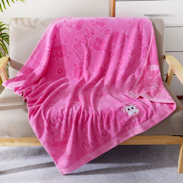 

kmdwc 6 cotton thickened 32 strands fleece bath towel children's blanket bear calf kindergarten four seasons bath towel soft skin pasti