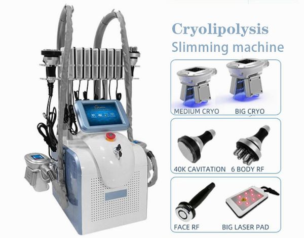 Novo Profissional 40K Forte Ultrassônica Cavitação Vacuum Gordate Máquina de Congelamento de Smanha Spa Spa Spa Celulite Facial Tratamento Facial