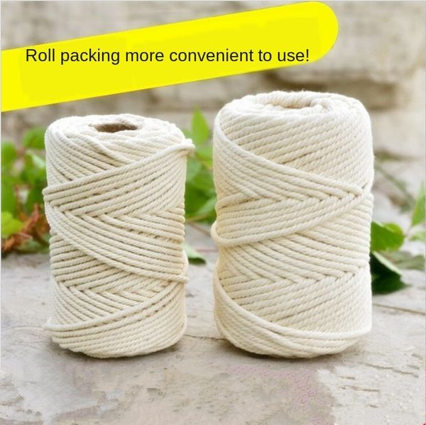 

zongzi natural diy braided braided material tapestry weaving thread diy manual weaving rope cotton thread cotton rope, Silver