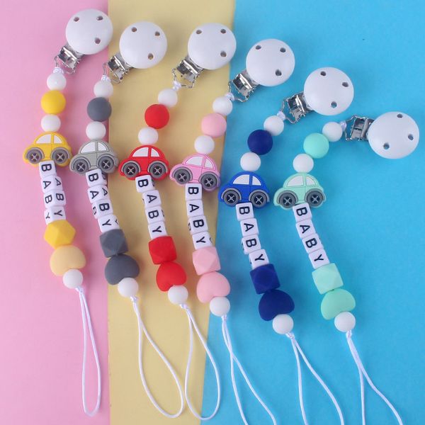 

pacifiers# xcqgh baby grade silicone pacifier clip mini car teethers anti-lost chain feeding holder leashes