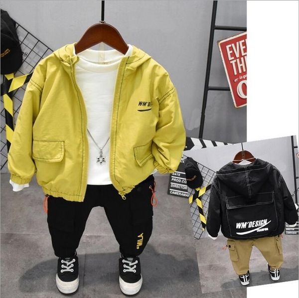 

мальчик одежда весной и осенью детская одежда 2020 new kids хлопок cute baby boy sets 3шт техники костюмы детская одежда set, White