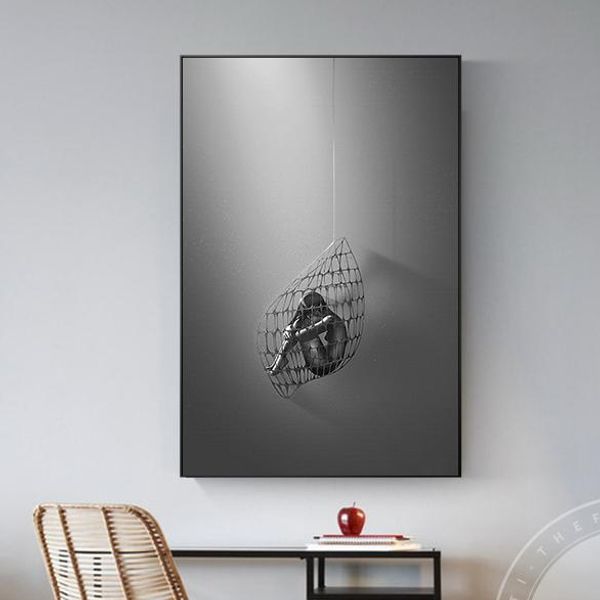 

sexy girl wall art poster и печать черно белый рисунок рисование холст картина куадрос стене картины для гостиной nordic home decor