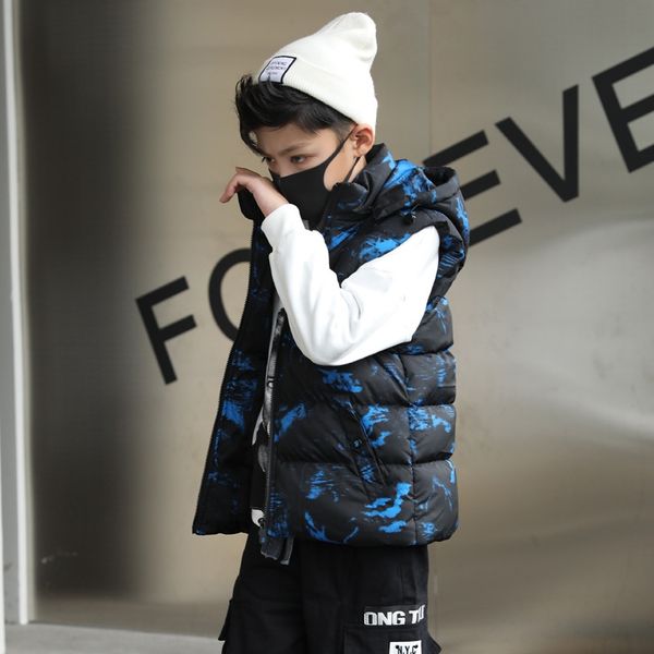 

boyscamouflage теплое пальто vestvest жира детей вниз хлопка жилет без рукавов утолщенной теплое пальто для средних и больших детей, Camo