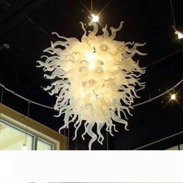 

fancy elegant white square chandelier european designed led light source hand blown glass contemporary pendant lighting