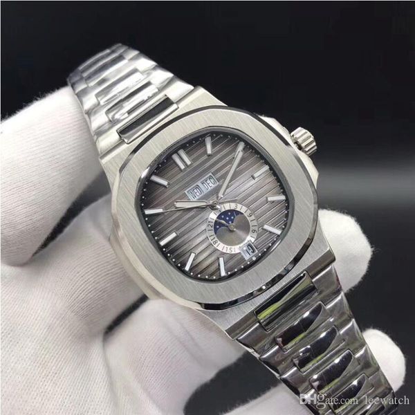 

10 цветов лучшие часы качество nautilus 5726 / 1a-001 механическая автоматическая мужчины часы moon phase сапфир из нержавеющей стали наручн, Slivery;brown