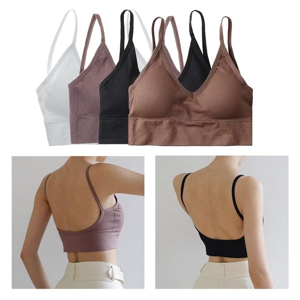

женщины моды v шеи проложенного bralette бретельки 4 цвета, Red;black
