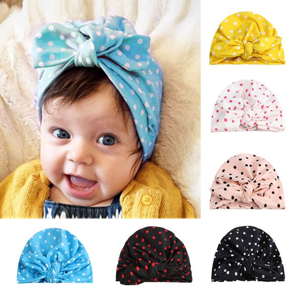 

сладкий dot детских hat тюрбан bowknot ребёнка cap весна дети шапки шапочка ухо для новорожденной фотографии реквизита, Yellow