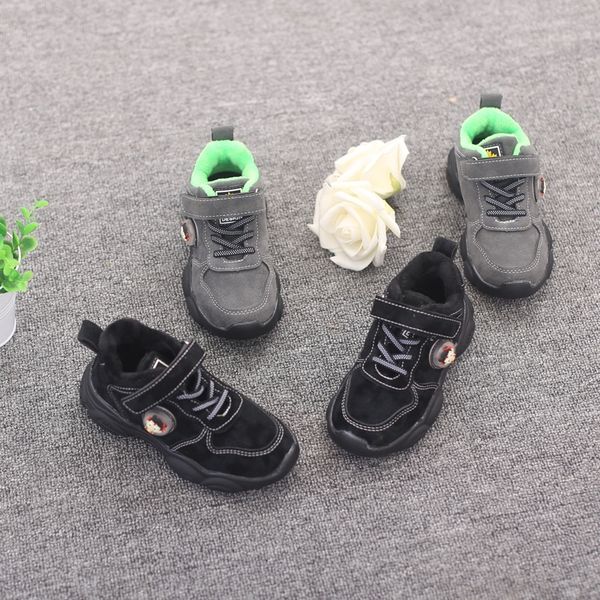 

2020 sneakers winter new two cotton boy sneakers children's cotton comfortable breathable fashion daddy shoes casual children's sh, Black