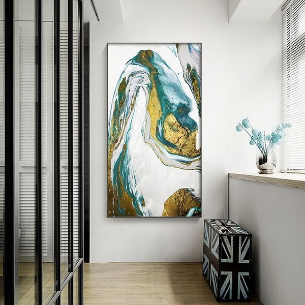 

modern abstract canvas wall art flowing color landscape oil painting posters print nordic wall art pictures for bedroom aisle home decor