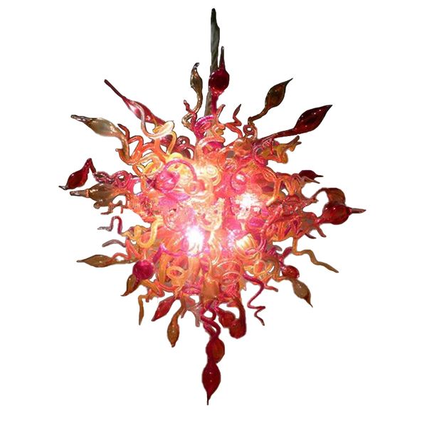 

100% hand blown murano lamp modern chandeliers lights with led bulbs red chandelier middle size for living room.