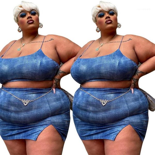 

strap and split mini skirts sets for women suits xl-5xl plus size dresses women two piece dress spaghetti, White