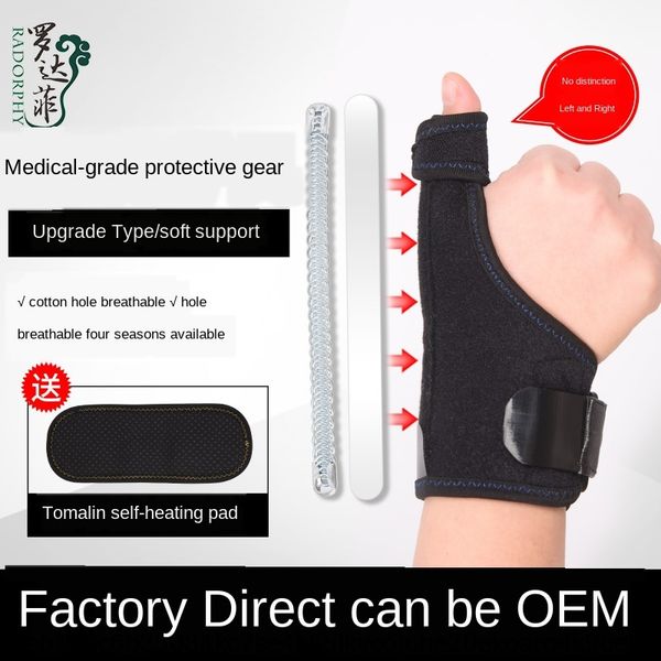

ctqcw sports wristb wrist fracture fixation splint sprain wristband protective wrist strap pain tenosynovitis protective set men and women a, Black;red