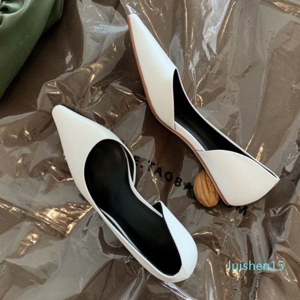 

taoffen 2020 women real leather pumps pointed toe party wedding shallow shoes woman comfortable soft pumps size 34-40 l15, Black