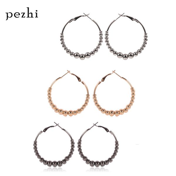 

simple and generous big circle jewelry fashion wild new hypoallergenic ring female earrings, Golden;silver