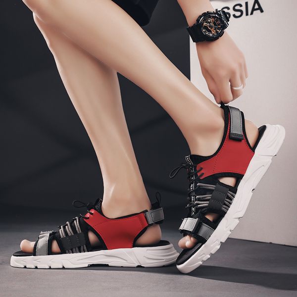 

heren men sandels black para outdoor sandali hombre sandalias sandalen verano male 2020 leather camel shoes man classic for ete