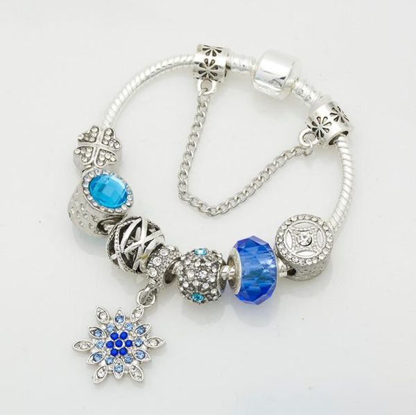 

with box charm star moon bracelet for pandora style jewelry silver plated temperament diy beaded pendant lady bracelet, Black