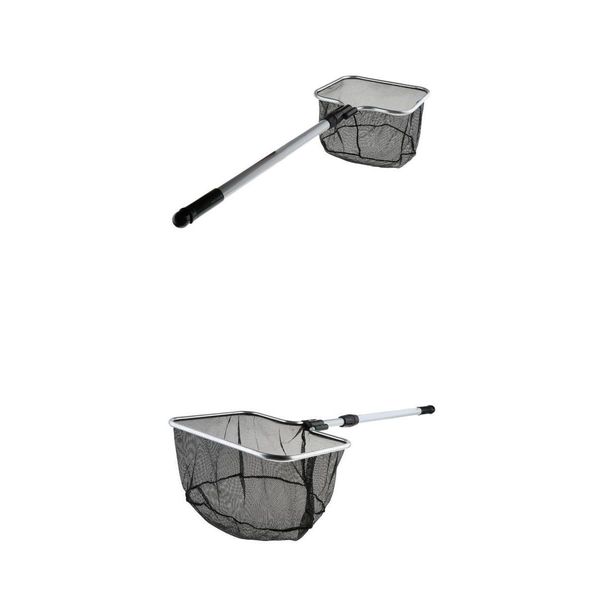

set of 2 portable long handle square aquarium fishing net landing net