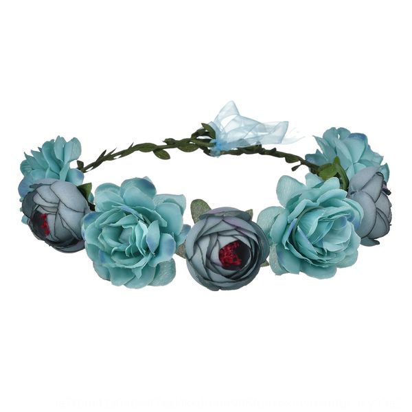 

new fashion bohemian flower children's wreath new fashion bohemian flower hair band headdress hair band children's headdress wreat, Slivery;white
