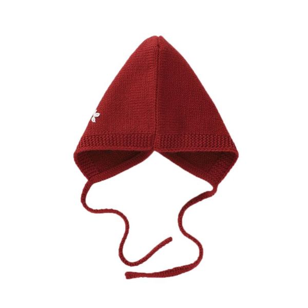 

newborn infant baby boys girls autumn winter bonnet knit floral warm beanie cap with chin strap, Yellow
