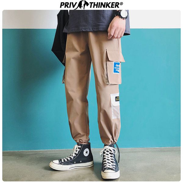 

men japanese streetwear sweatpants joggers 2020 overalls men hip hop cargo pants pockets designer track pants 2xl, Black