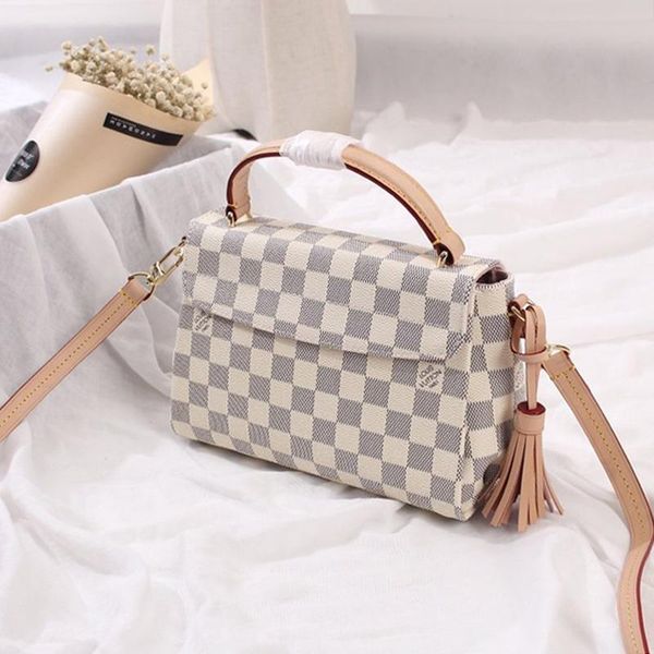

new fast delivery fashion style women bag leather handbags handle messenger bags plaid design luxury vintage hand bag drop