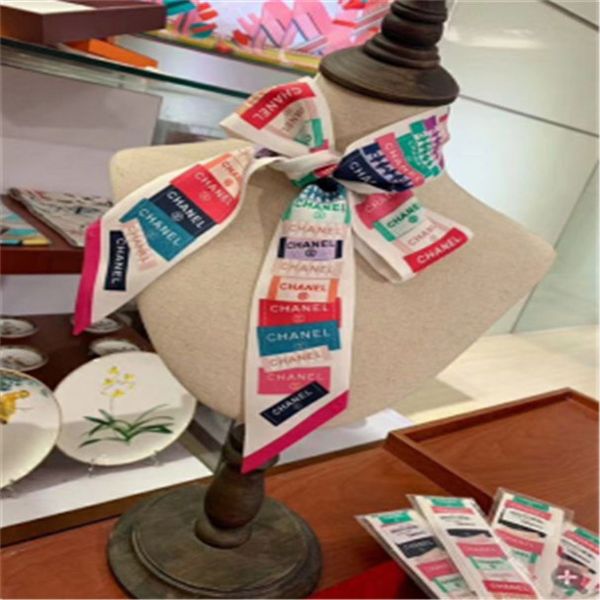 

8*115cm 2 colors 2020 high-end woman fashion designs tied bag scarf ladies small bow ribbon headscarf silk scarves wrap, Blue;gray