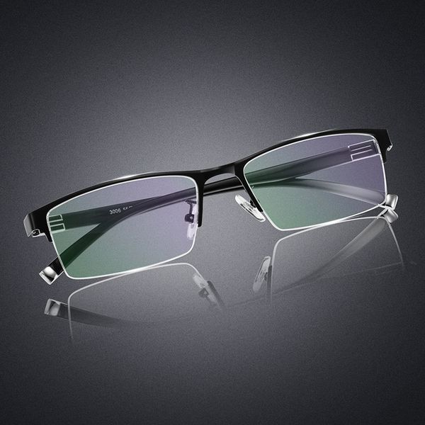

2019 new fashion myopia men's ultra light business half-frame fashion men's myopia glasses optical glasses frame, Silver