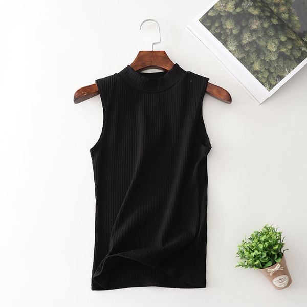 

autumn vest shirt new thread turtleneck elegant vest women's solid color slim base shirt sleeveless high waist 2011, White