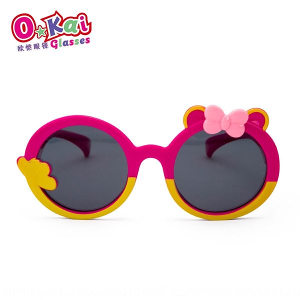 

2020 butterfly new bow children's silicone sun fashionable children's universal polarized glasses fashion cute silicone glasses, Blue