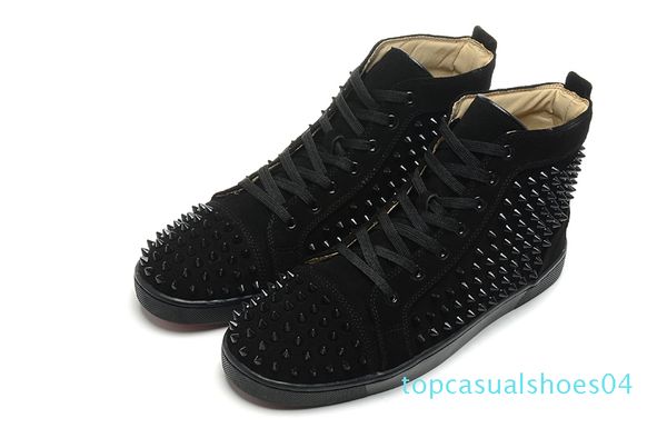 

первоначально коробка красных кроссовок для мужчин женщин red bottom spike обувь моды роскошных дизайнерской обувь высокого top leather свад, Black