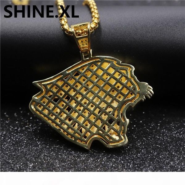 

hip hop 18k white gold chain iced out lion pendant necklace animal jewelry gold silver plated mens bling jewelry christmas gift