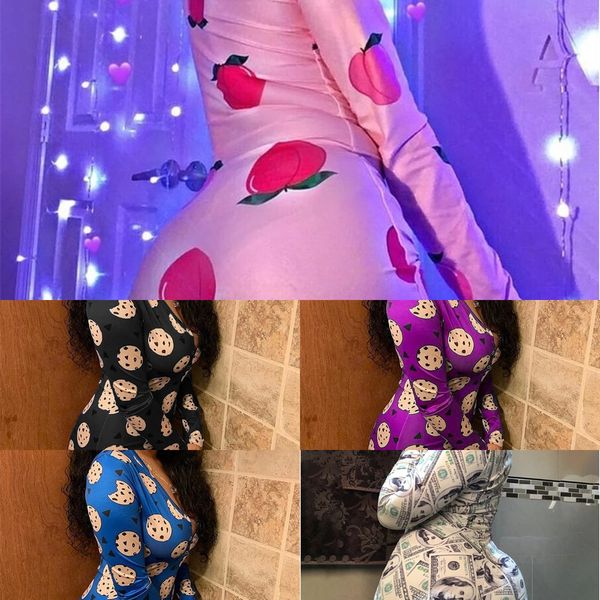 

women's cartoon print slim fit body pants jumpsuit pants long sleeve jumpsuit shorts, Black;white