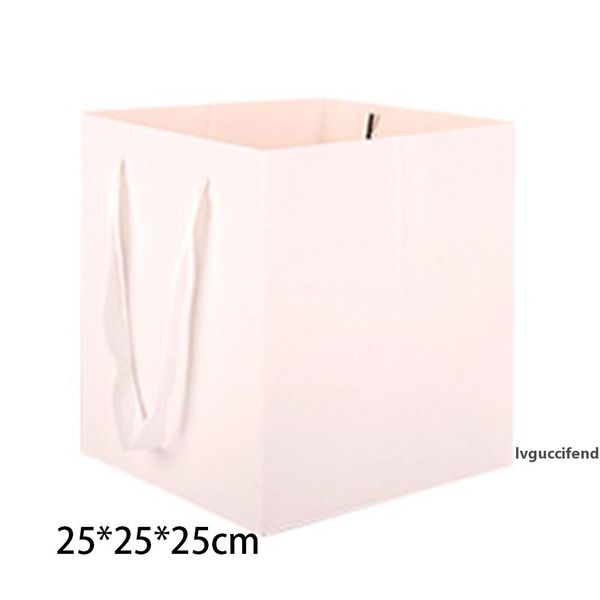 

6pcs multifunctional party wedding eco friendly birthday bread flowers paper bag square bottom gift shopping with ribbon handles