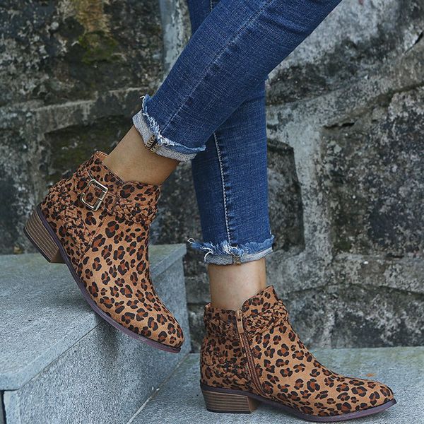 

plus size 43 ankle boots women platform lace up buckle shoes thick heel short boot ladies casual footwear botas mujer high boot, Black