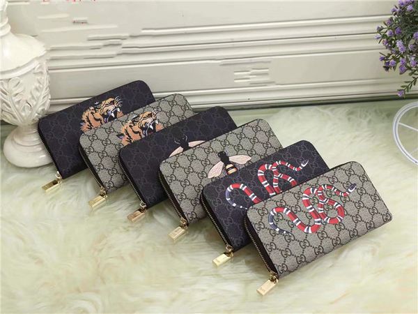 

youth student trendy fashion wild wallet male high-end cartoon pattern coin purse exquisite long zipper wallet in europe and america, Black